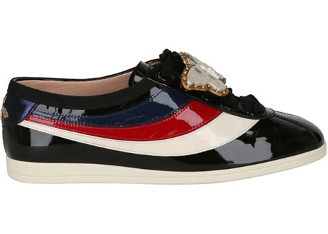 Gucci Falacer Sneakers Black Vernice Crystal .